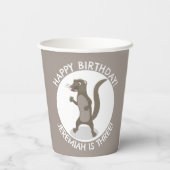 かわいいモングースパーソナライズされたの誕生日 紙コップ (裏面)