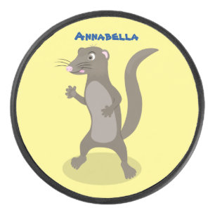 かわいいモングース漫画イラストレーション アイスホッケーパック