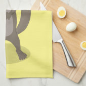 かわいいモングース漫画イラストレーション キッチンタオル (四つ折り)