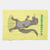 かわいいモングース漫画イラストレーション キッチンタオル (横)