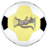 かわいいモングース漫画イラストレーション サッカーボール (回転)