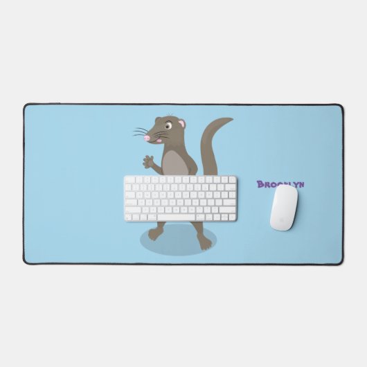 かわいいモングース漫画イラストレーション デスクマット (キーボード&マウス)