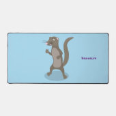 かわいいモングース漫画イラストレーション デスクマット (正面)