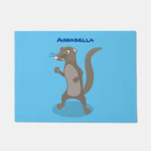 かわいいモングース漫画イラストレーション ドアマット (正面)