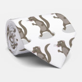 かわいいモングース漫画イラストレーション ネクタイ (ロール)