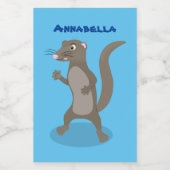 かわいいモングース漫画イラストレーション フードラベル (シングルラベル)