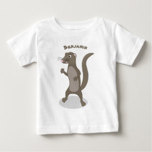 かわいいモングース漫画イラストレーション ベビーTシャツ