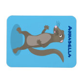 かわいいモングース漫画イラストレーション マグネット (横)