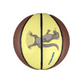 かわいいモングース漫画イラストレーション ミニバスケットボール (縦)