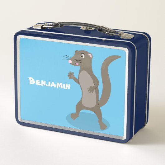 かわいいモングース漫画イラストレーション メタルランチボックス (裏面)