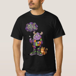 かわいいモンスターと猫 Tシャツ