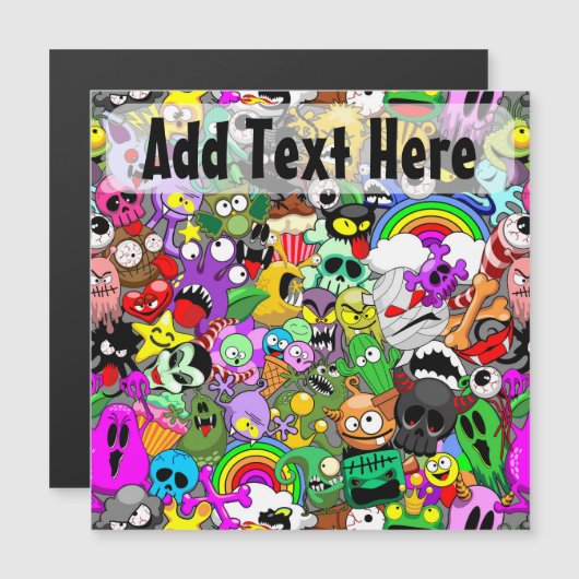 かわいいモンスターのキャラクター ハロウィン柄 (正面/裏面)