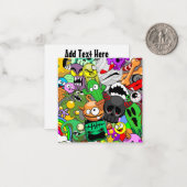 かわいいモンスターのキャラクター ハロウィン柄 ノートカード (正面/裏面インサイチュ)