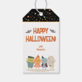 かわいいモンスターのハロウィンパーティーファーバー ギフトタグ (正面)