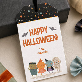 かわいいモンスターのハロウィンパーティーファーバー ギフトタグ