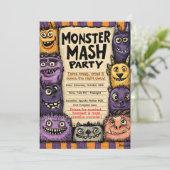かわいいモンスターのパーティー「Monster Mash Party」 招待状 (スタンド正面)