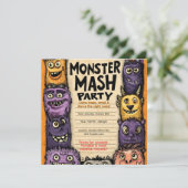 かわいいモンスターのパーティー「Monster Mash Party」 招待状 (スタンド正面)