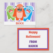 かわいいモンスターの子供たち ハロウィン ノートカード (正面/裏面)