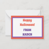 かわいいモンスターの子供たち ハロウィン ノートカード (裏面)