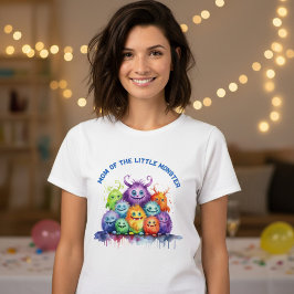 かわいいモンスターの子供の誕生日パーティーママ Tシャツ