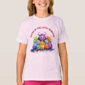 かわいいモンスターの子供の誕生日パーティー 姉妹 Tシャツ (正面)