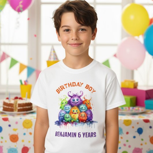 かわいいモンスターの子供の誕生日パーティー Tシャツ