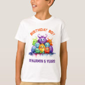かわいいモンスターの子供の誕生日パーティー Tシャツ (正面)
