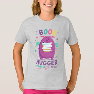 かわいいモンスターの子供用Tシャツ 本の抱きしめ男 | 面白い 読書 Tシャツ