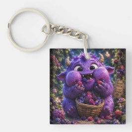 かわいいモンスターの幻想的な森の芸術 ベリー バンディット キーホルダー
