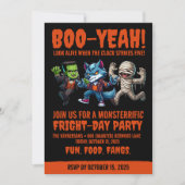 かわいいモンスターの恐怖の日 ハロウィンパーティー 招待状 (正面)