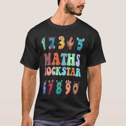 かわいいモンスターの数字で子供のための数学 男の子や女の子 Tシャツ (正面)