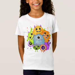 かわいいモンスターの水彩キッズTシャツ Tシャツ
