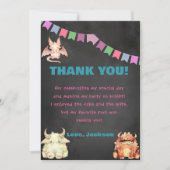 かわいいモンスターの誕生日お礼カード 招待状 (正面)