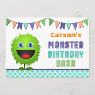 かわいいモンスターの誕生日の強打 招待状