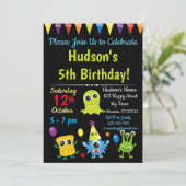 かわいいモンスターの誕生日の招待状 招待状 (スタンド正面)