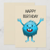かわいいモンスターの誕生日カード (正面/裏面)