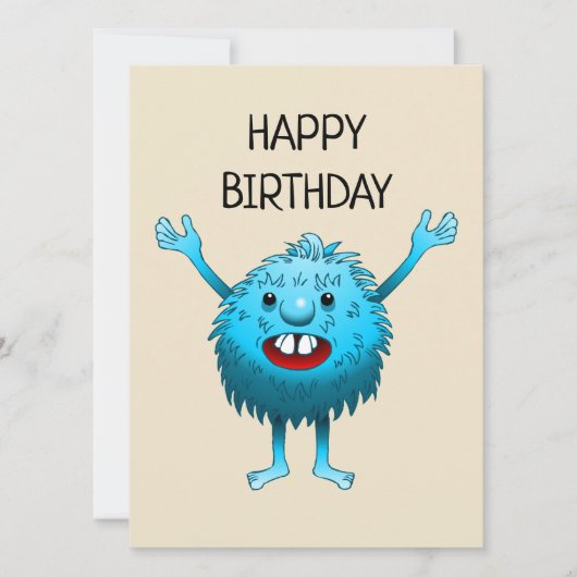 かわいいモンスターの誕生日カード (正面)