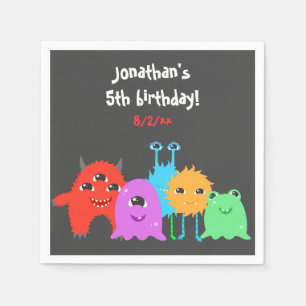 かわいいモンスターの誕生日 スタンダードカクテルナプキン