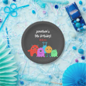 かわいいモンスターの誕生日 ペーパープレート (パーティー)