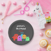 かわいいモンスターの誕生日 ペーパープレート (パーティー)