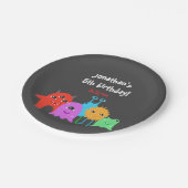 かわいいモンスターの誕生日 ペーパープレート (アングル)