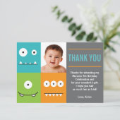 かわいいモンスターの顔は感謝していしています サンキューカード (スタンド正面)