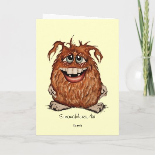 かわいいモンスターは挨拶状を抱き締めます カード (裏面)