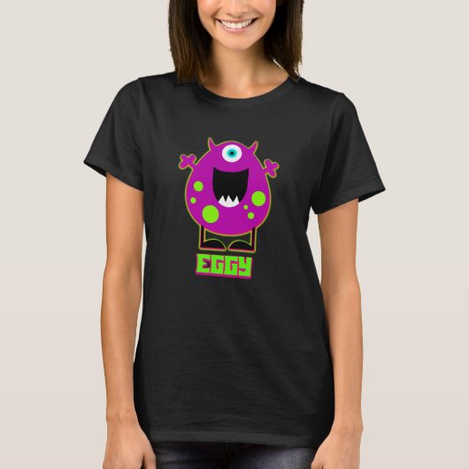 かわいいモンスターエギー |ハッピーハローウィン Tシャツ (正面)