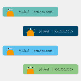 かわいいモンスタースクールクラスのランチネーム番号ラベル ラベル