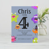 かわいいモンスターズ4th誕生日招待状 招待状 (スタンド正面)