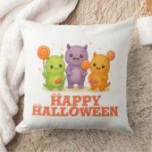 かわいいモンスターズ&棒つきキャンデーハロウィーン クッション (ブランケット)