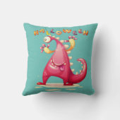 かわいいモンスターディノハロウィンカラー クッション (裏面)