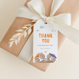 かわいいモンスタートラックの誕生日 ギフトタグ