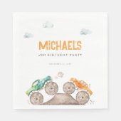 かわいいモンスタートラック誕生日 スタンダードランチョンナプキン (正面)